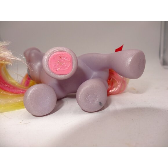 My Little Pony MLP Triple Treat 2002 Purple w Pink Yellow Mane Tail - Picture 7 of 7